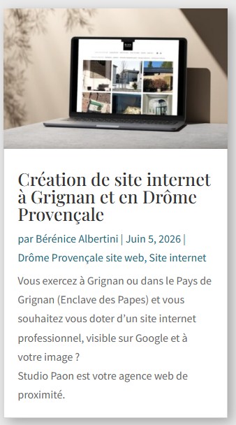 Création de site internet à Grignan; un exemple